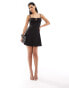 Фото #4 товара Missyempire cami tie front mini skater dress in black