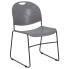 Фото #4 товара Hercules Series 880 Lb. Capacity Gray Ultra-Compact Stack Chair With Black Frame