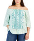 Фото #4 товара Plus Size Printed Top, Created for Macy's