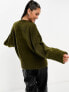 Фото #3 товара Pretty Lavish oversized borg knit jumper in dark olive