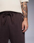 Фото #8 товара ASOS DESIGN premium heavyweight oversized joggers 400gsm in brown