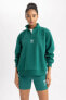 Фото #18 товара Fit Oversize Fit Dik Yaka Kalın Sporcu Sweatshirt A9621ax23au