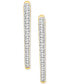 ფოტო #2 პროდუქტის Diamond Pointed Hoop Earrings (1/2 ct. t.w.) in Sterling Silver & 14k Gold-Plate