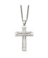 Stainless Steel Polished Cross Pendant on a Curb Chain Necklace