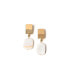 ფოტო #1 პროდუქტის Layered Square + Mother-of-Pearl Earrings