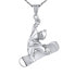 Silver pendant Snowboarder JJJ1987