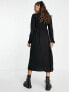 Фото #2 товара Mamalicious Maternity ruched bodice long sleeve midi dress in black