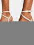 ASOS DESIGN Hitched bow detail mid block heeled sandals in ivory