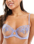 Lindex Senna Bella lace and mesh detail bra in cornflower blue