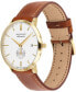 Men's Heritage Silhouette Swiss Quartz Cognac Genuine Leather Strap Watch 40mm