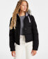 Фото #1 товара Juniors' Faux-Fur-Trim Hooded Puffer Coat