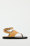 Flat leather slider sandals