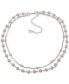 Фото #1 товара Anne Klein silver-Tone Multi-Row Convertible Necklace, 16" & 17"