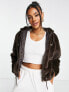 Фото #1 товара ellesse coffee pack faux fur hoodie in brown