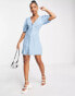 Фото #1 товара ASOS DESIGN soft denim seamed mini tea dress in blue