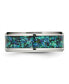 Stainless Steel Blue Imitation Opal Inlay 8mm Band Ring