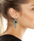 Faux Stone Cross Statement Drop Earrings