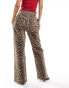 Фото #2 товара Never Fully Dressed scallop detail jeans in leopard print