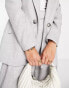 River Island co-ord button front blazer in light grey