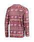 ფოტო #2 პროდუქტის Men's Maroon Virginia Tech Hokies Ugly Sweater Long Sleeve T-shirt and Pants Sleep Set