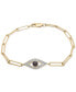 ფოტო #1 პროდუქტის Black Diamond (1/20 ct. t.w.) & White Diamond (1/10 ct. t.w.) Evil Eye Paperclip Link Bracelet