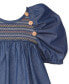 Фото #3 товара Toddler & Little Girls Cotton Denim Smocked Dolman Dress