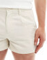 ASOS DESIGN pleated chino short in stone