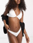 Hollister ribbed v-front high leg co-ord bikini bottom in white