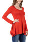 Women's Long Sleeve Swing Style Flare Tunic Top