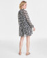 Фото #2 товара Women's Floral-Print Tiered Trapeze Dress, Created for Macy's