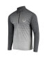 Фото #3 товара Men's Black, Heathered Gray Las Vegas Raiders Throwback Cycle Quarter-Zip Jacket