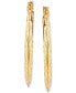 ფოტო #3 პროდუქტის Textured Oval Hoop Earrings in 14k Gold