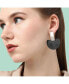 Women's Black Block Drop Earrings