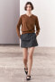 Фото #1 товара Мини-юбка из шерстяной смеси с оборками на поясе ZARA Wool Blend "Zw collection"