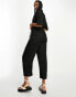 Фото #4 товара ASOS DESIGN Tall oversized tie waist shirt jumpsuit in black