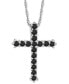 ფოტო #1 პროდუქტის Onyx Cross 18" Pendant Necklace in Sterling Silver (Also in Turquoise)