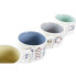 Piece Coffee Cup Set DKD Home Decor Blue Multicolour Metal Dolomite 4 Pieces 260 ml