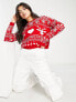 Threadbare Christmas cropped jumper in red