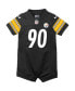 Infant T.J. Watt Black Pittsburgh Steelers Game Romper Jersey