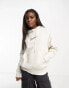 Фото #1 товара Nike Midi Swoosh phoenix fleece hoodie in light orewood brown