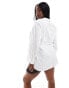 Yours relaxed long sleeve button up shirt in white