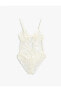 Фото #2 товара Pencere Detaylı Büzgülü Bridal Bodysuit