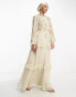 Фото #1 товара ASOS DESIGN soft maxi dress with trailing floral embellishment in stone