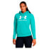 UNDER ARMOUR Rival Fleece Big Logo hoodie Radial Turquoise / White, XS - фото #2