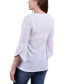 Petite 3/4 Tulip Sleeve Top with Necklace