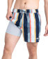 ფოტო #1 პროდუქტის Men's Oh Buoy 2N1 Striped Volley 5" Swim Shorts