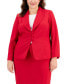 ფოტო #3 პროდუქტის Plus Size Seamed Crepe Jacket Slim Skirt Suit