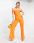 Фото #1 товара Vesper bardot wide leg jumpsuit in orange