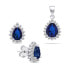 Charming Silver Jewelry Set with Zircons SET226WB (Earrings, Pendant)