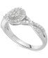 ფოტო #3 პროდუქტის Diamond Halo Cluster Twist Ring (1/3 ct. t.w.) in Sterling Silver